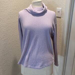 Splendid Lilac Purple Turtleneck Waffle Long Sleeve Sweater NWT Sz Sm Stretchy